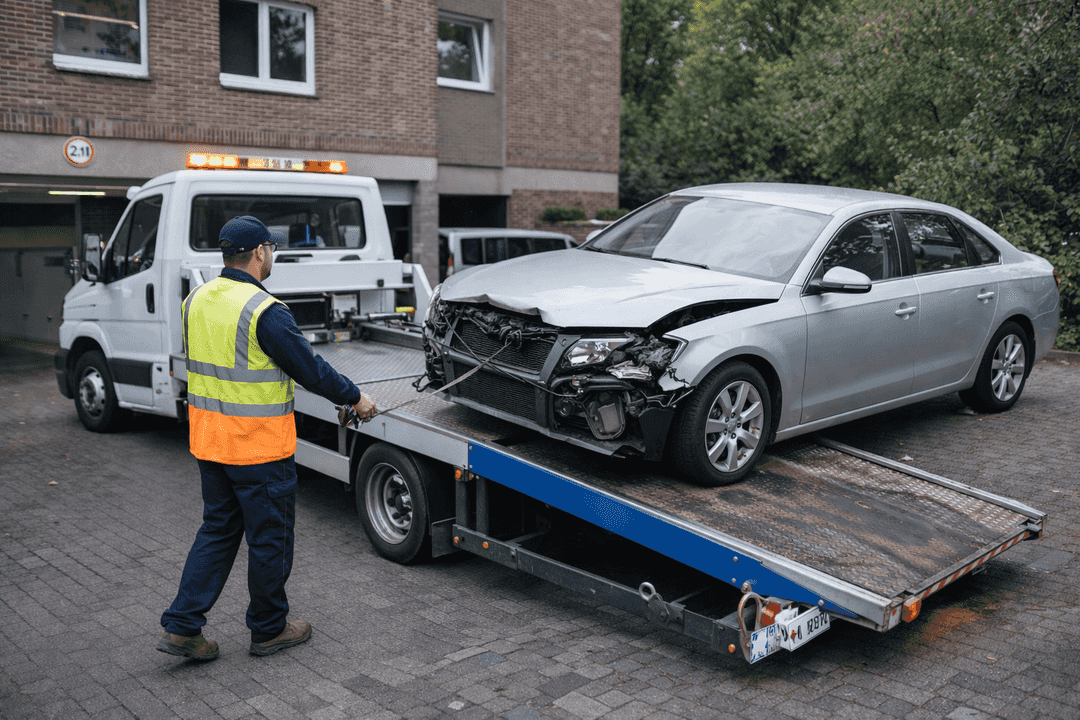Abholung und Verladung bei der Autoverwertung Coesfeld 